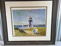 Full view of framed Nantucket Lighthouse print