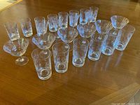 Entire group of Cornflower glasses on table