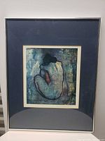 Full view of framed Picasso print with mat and frame