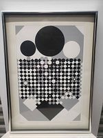 Full view of framed geometric print