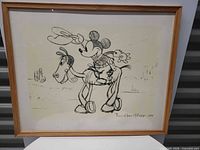 Front view showing full framed Mickey Mouse print