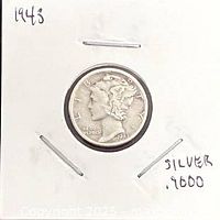 Obverse of 1943 Mercury dime in flip