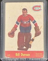 Front of Bill Durnan Parkhurst card in sleeve