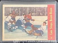 Front of 1955-56 Parkhurst card #70 in plastic sleeve