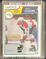 Front of Scott Stevens O-Pee-Chee rookie card in sleeve