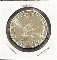 Obverse side showing Town Hall 1890 design and inscriptions