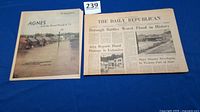 Both newspapers side by side showing fronts: AGNES pictorial cover and The Daily Republican headline