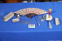 Overview of entire lot on blue cloth