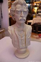 Front view of Mark Twain bust on pedestal base