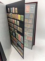 Interior page displaying rows of foreign stamps