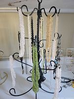 Overall stand showing multiple necklaces