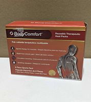 Front of sealed BodyComfort heat pack box showing product name and contents
