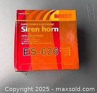 Front view of boxed Aidexin ES-626 super power electronic siren horn