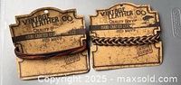Front view of both bracelets on Vintage Leather Co cards