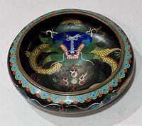 Top view showing dragon motif inside bowl