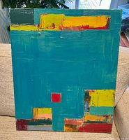 Front view of abstract oil painting