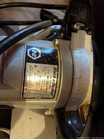 Close-up of Black & Decker data plate on motor housing