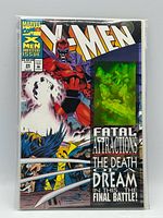 Front of X-Men #25 in original polybag, hologram visible