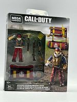 Front of sealed Mega Construx Call of Duty Armored Division Weapon Crate box showing figure and contents