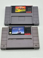 Front view of both SNES cartridges showing labels