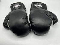 Front view of both gloves showing black exterior