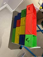 Angled top view highlighting bin arrangement and colours