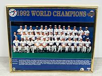 Full view of framed 1992 Blue Jays team photo