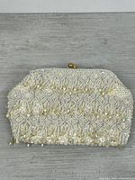 Front view showing bead and sequin pattern