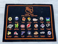 Full view of display card showing all 21 logo pins