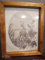 Framed stag print front view