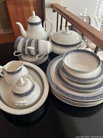 overview of entire Sherbrooke dinner service showing all components