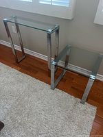 Console and side tables together to show style and scale