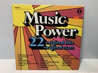 Front cover of Music Power vinyl LP showing title, design, price sticker and K-tel logo