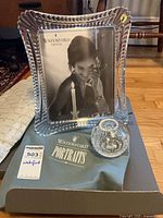 Front view of Waterford crystal frame and rose bowl