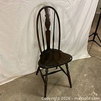 Full view of antique solid wood corner chair