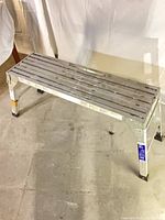 Full view of aluminum drywall bench