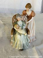 Front angle of figurine showing three characters