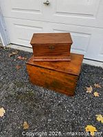 Small oak box atop larger wooden box
