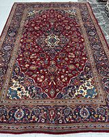 Full view of entire rug showing overall pattern and borders