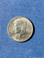 Obverse showing date 1964 and Kennedy profile