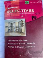 Front of box showing ClosetMaid Selectives decorative panel doors, model 07027