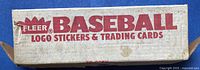 Closed Fleer Baseball Logo Stickers & Trading Cards cardboard box, exterior branding visible