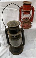 Front view of both lanterns showing overall condition