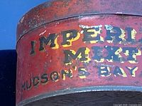 Side view showing Imperial Mixture Hudson's Bay lettering