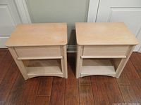 Front view of both Stanley bedside tables