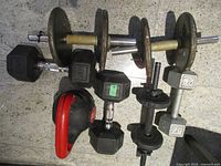Group shot of all weights laid out