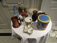 Group shot of all nine décor items on table