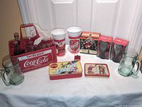 Overview of entire Coca-Cola collectibles lot