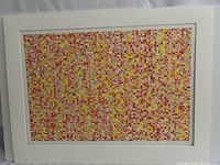 Full view of matted painting showing color mosaic pattern