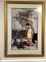 Full view of framed print showing frame style, matting, and subject matter